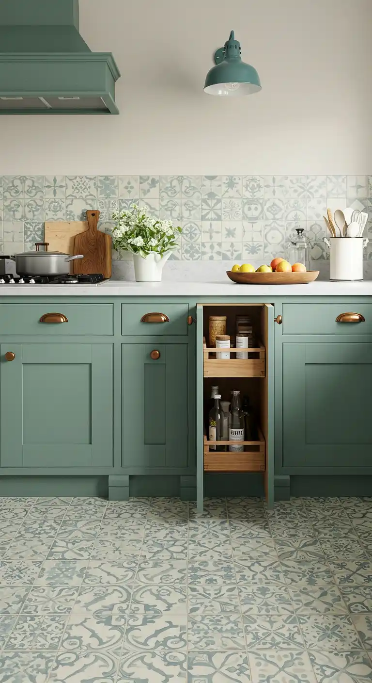 17 Cozy Cottage Kitchen Flooring Ideas for a Rustic Vibe 5 4) Patterned Ceramic Tiles