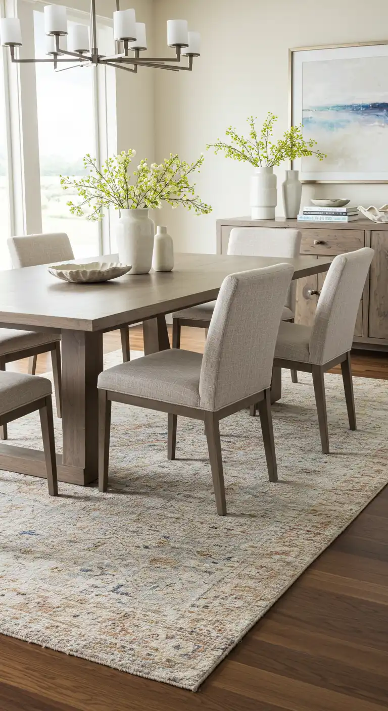 17 Luxury Dining Room Inspirations for a Sophisticated Setup 5 4) Textured Rugs for Understated Luxury