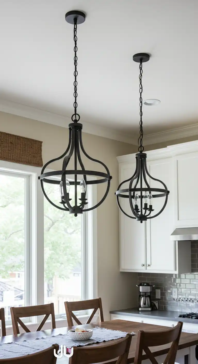 8 Cozy Farmhouse Style Dining Room Setup Ideas for Rustic Charm 4 4. Add a Statement Lighting Fixture