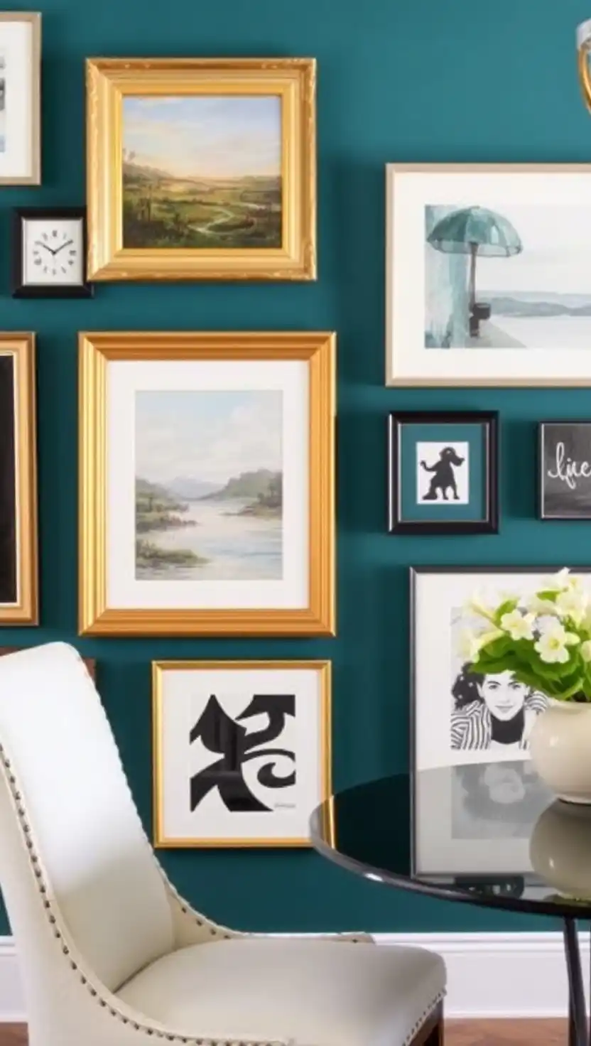 21 Transitional Dining Room Ideas That Blend Old and New Perfectly 5 4. Eclectic Art Gallery Wall