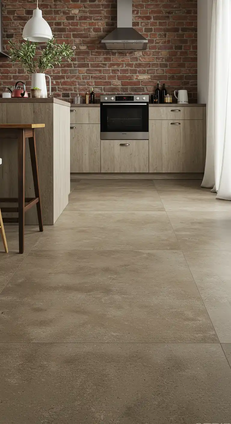 15 Industrial-Chic Kitchen Concrete Flooring Ideas for a Modern Touch 6 5) Acid-Washed Concrete for a Weathered Look