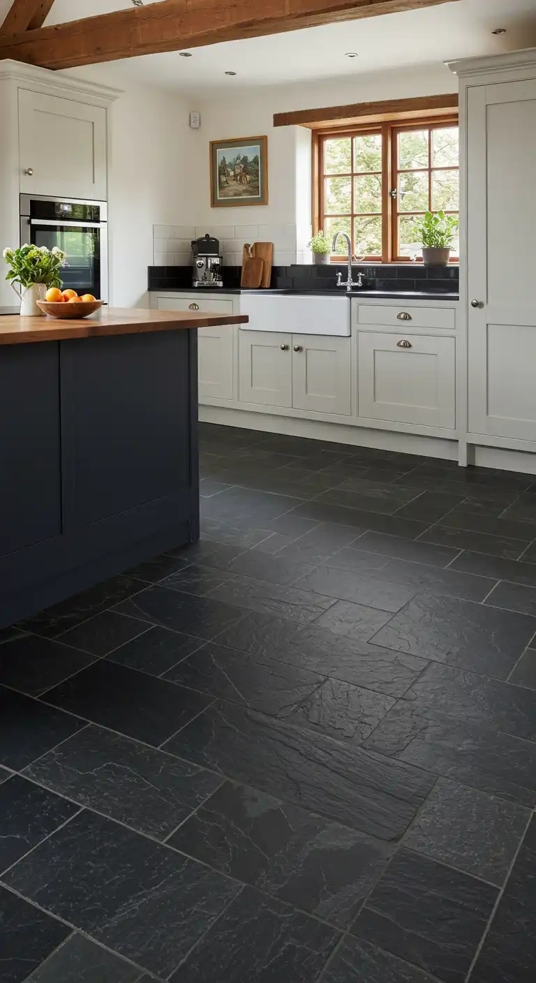 5) Black Slate Tiles