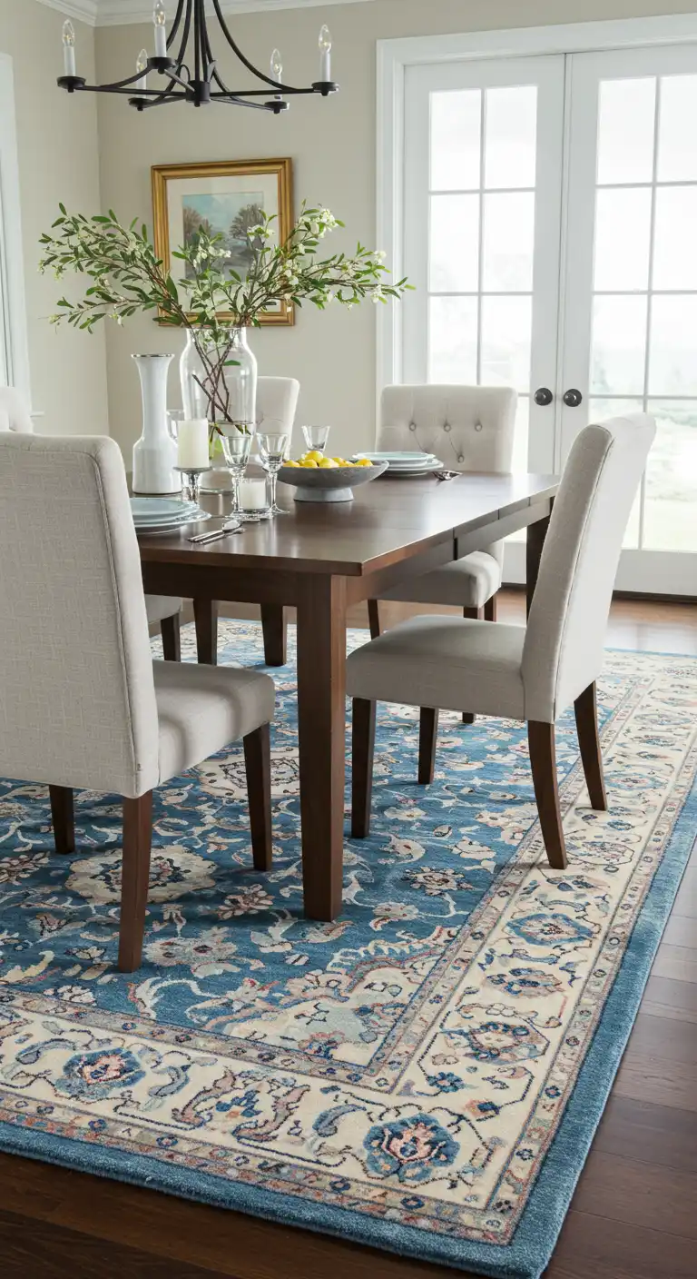 15 Best Dining Rugs for Different Styles to Match Your Decor 6 5) Traditional Elegance Persian-Inspired Wool Rug