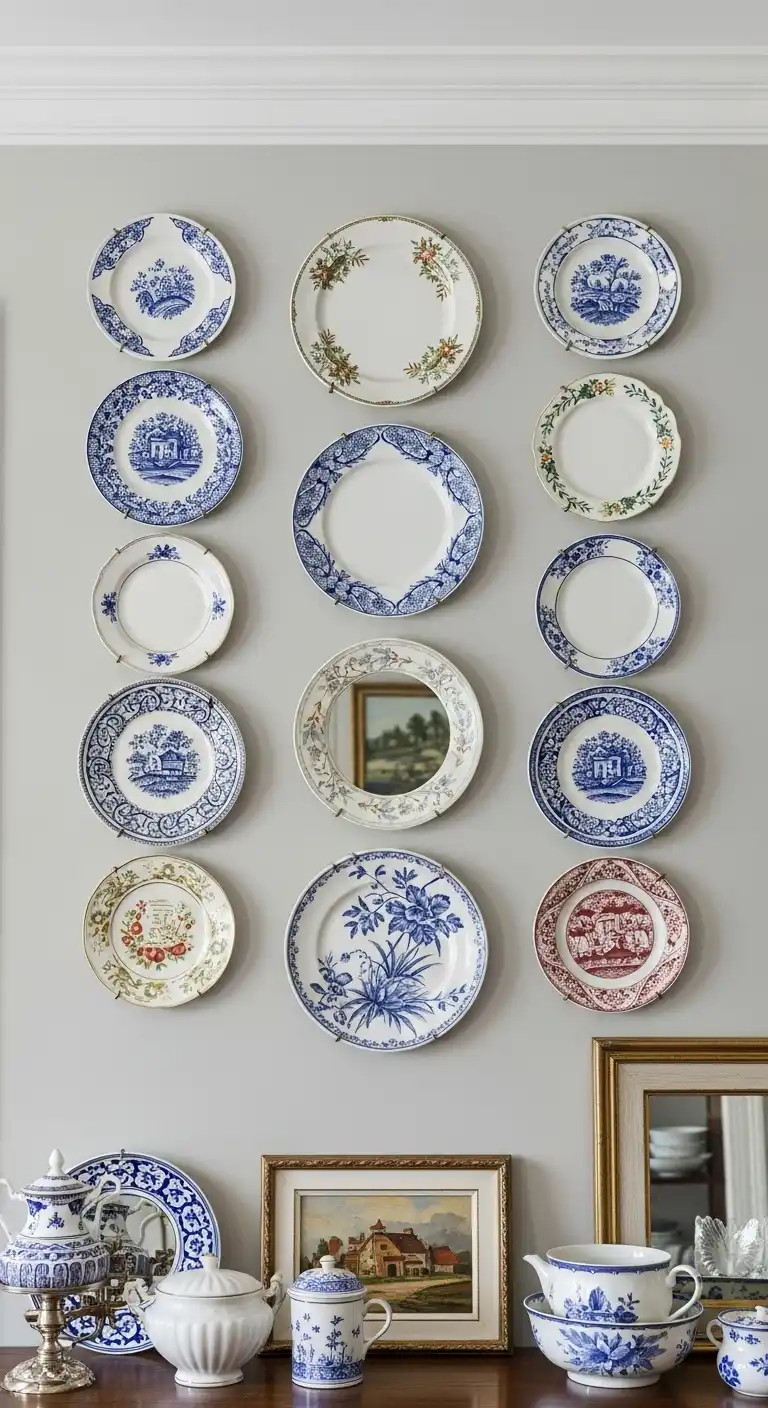 Empty Kitchen Wall Ideas: 15 Stylish Ways to Fill the Blank Space 6 5. Display Decorative Plates