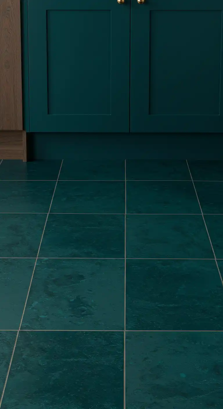 7) Deep Teal Vinyl Tiles