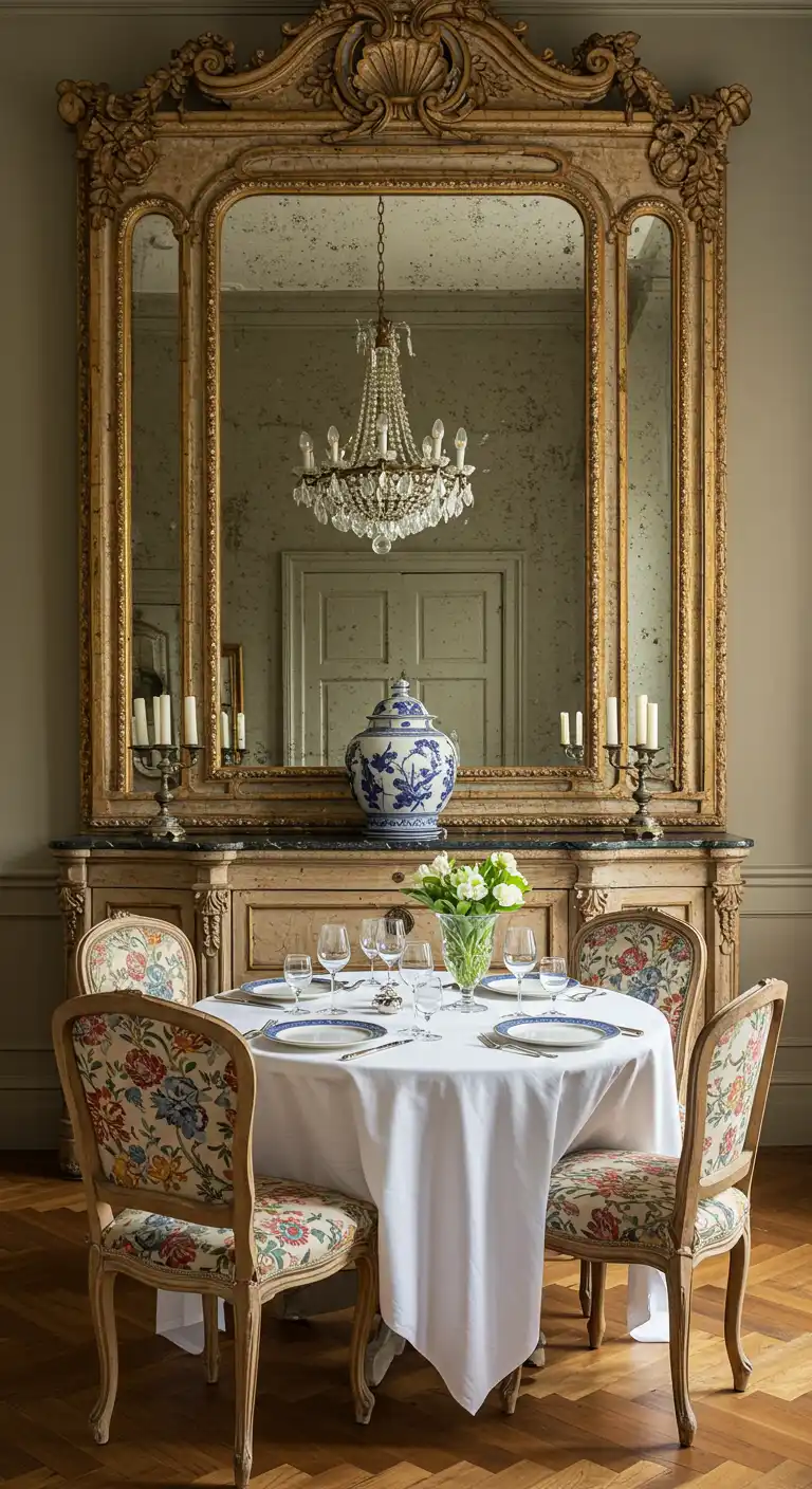 19 Vintage Dining Room Ideas for a Timeless Look 9 8) Mirrors