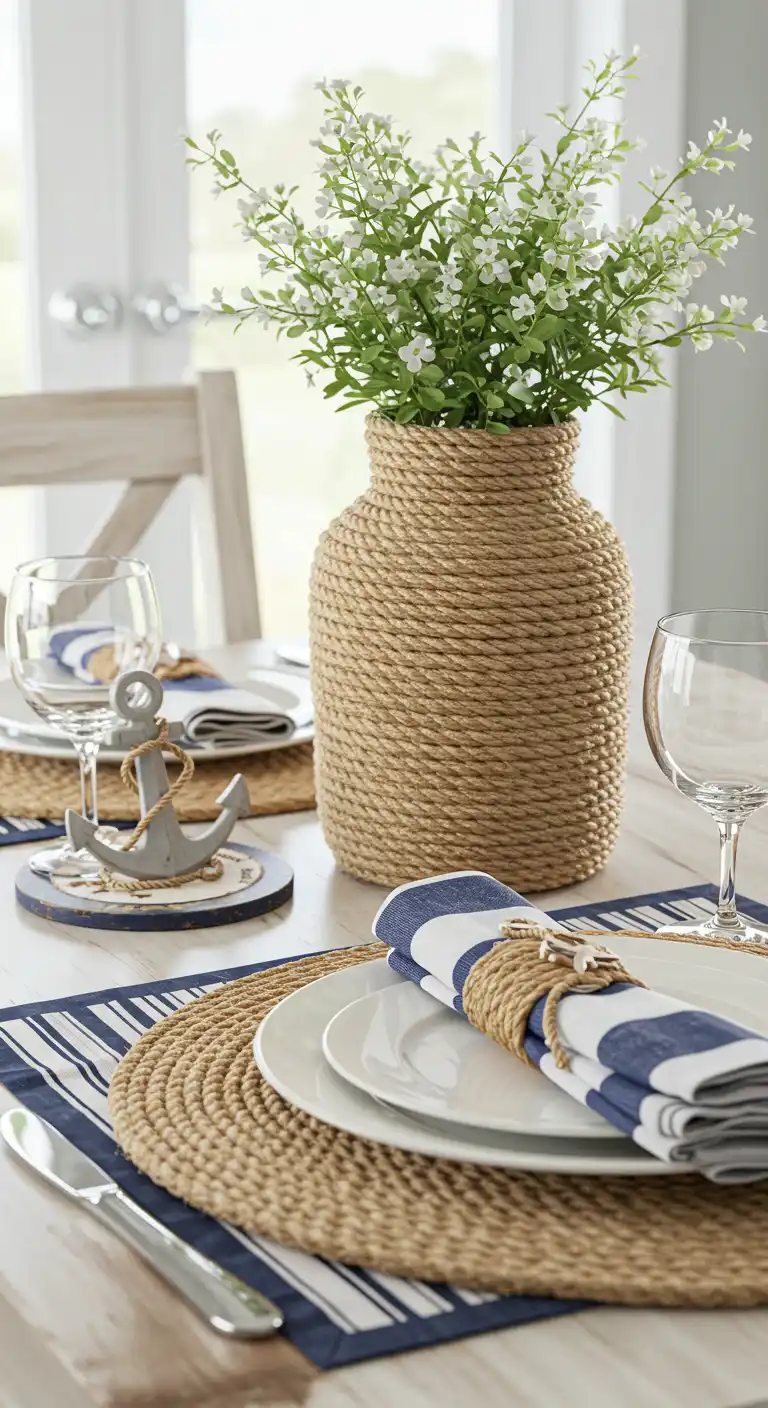 15 Dining Table Ideas to Refresh Your Dining Space 9 8) Nautical Rope Accents