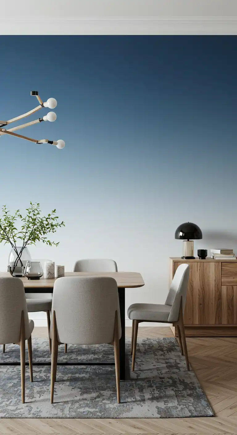 23 Dining Room Wallpaper Ideas to Make Your Walls Pop 9 8) Ombre Gradient