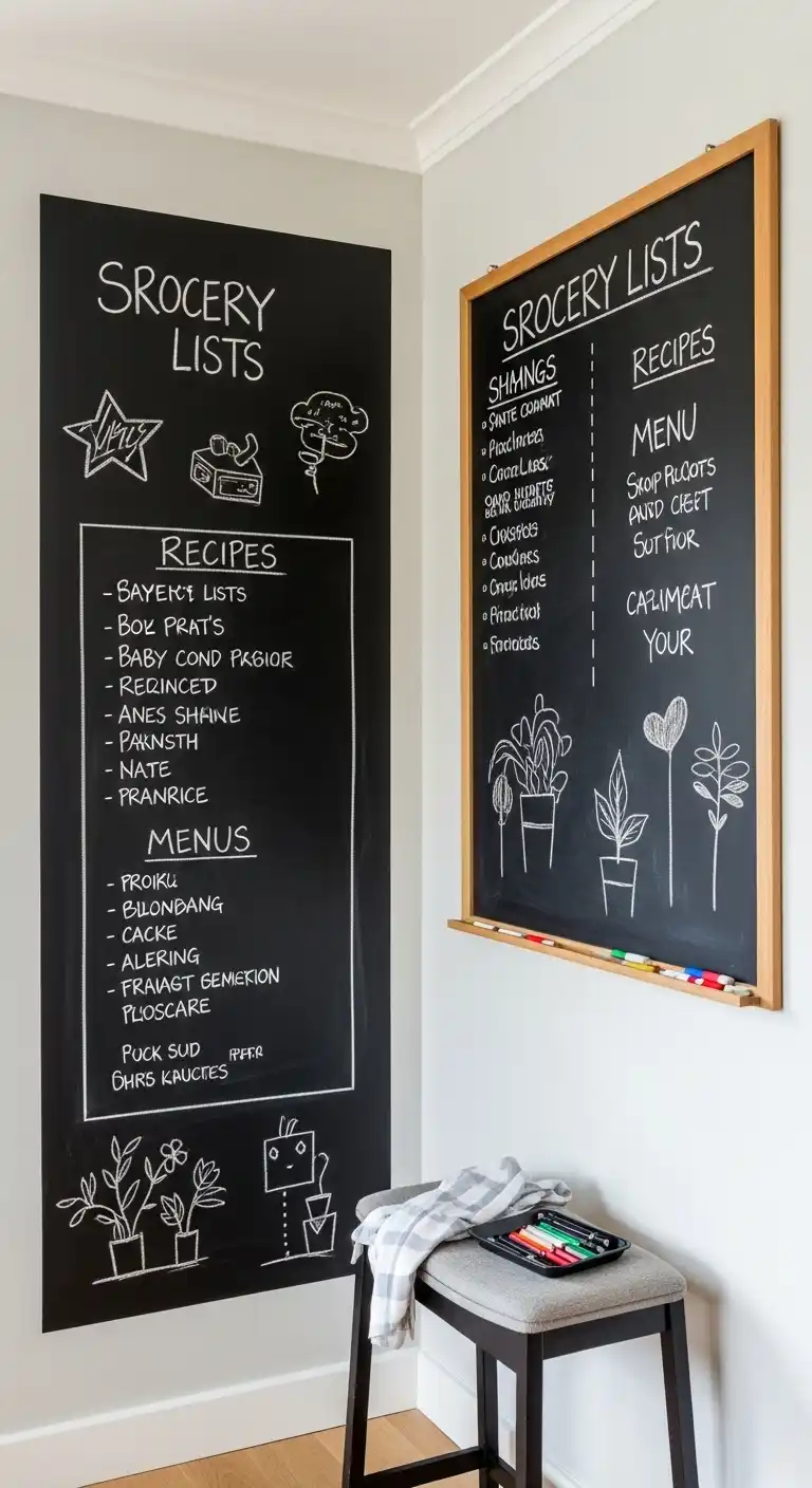 Empty Kitchen Wall Ideas: 15 Stylish Ways to Fill the Blank Space 9 8. Create a Chalkboard Wall