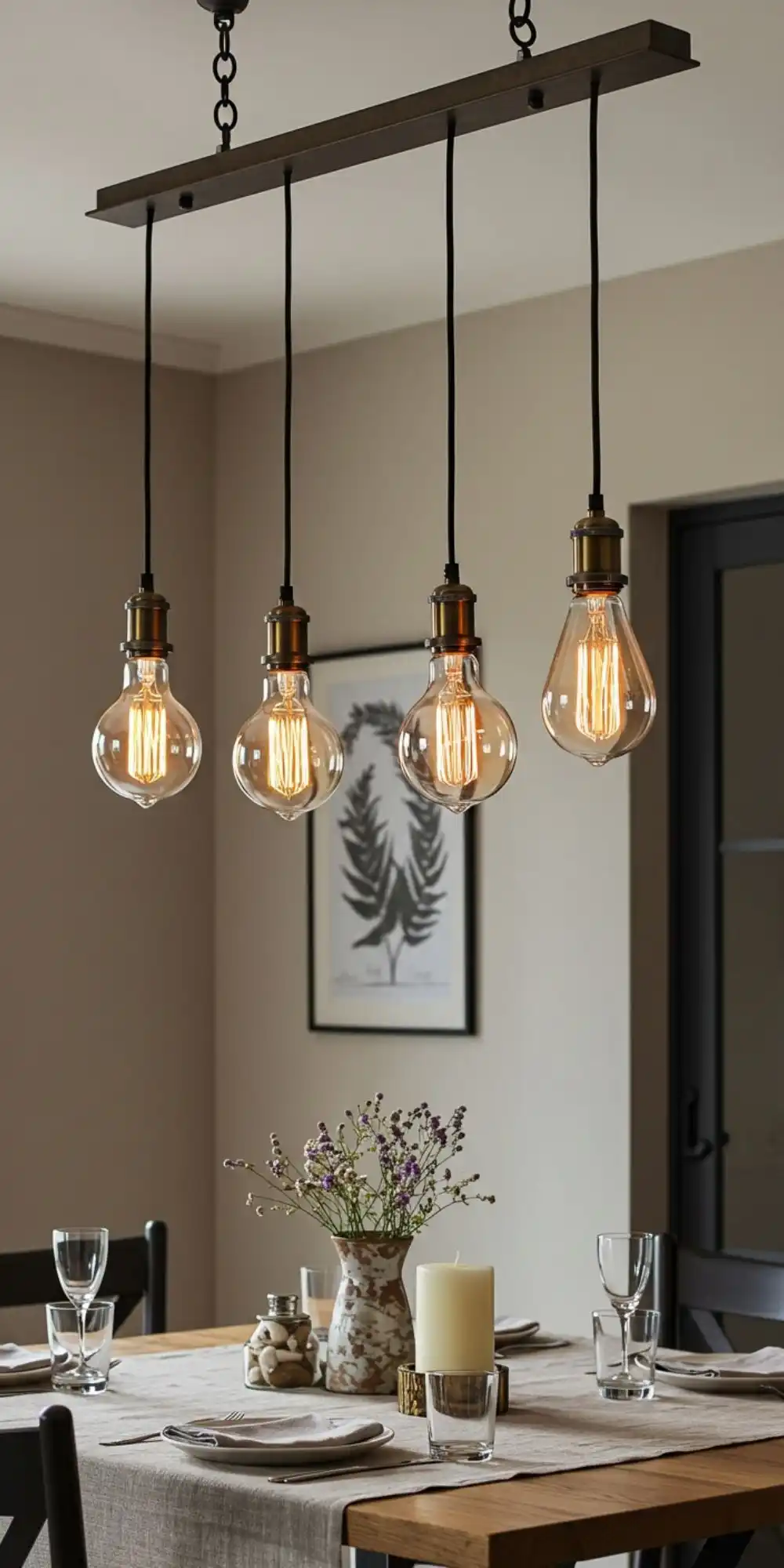 10 Dining Room Lighting Inspiration Ideas for a Perfect Ambiance 9 Industrial-Style Edison Bulb Fixtures