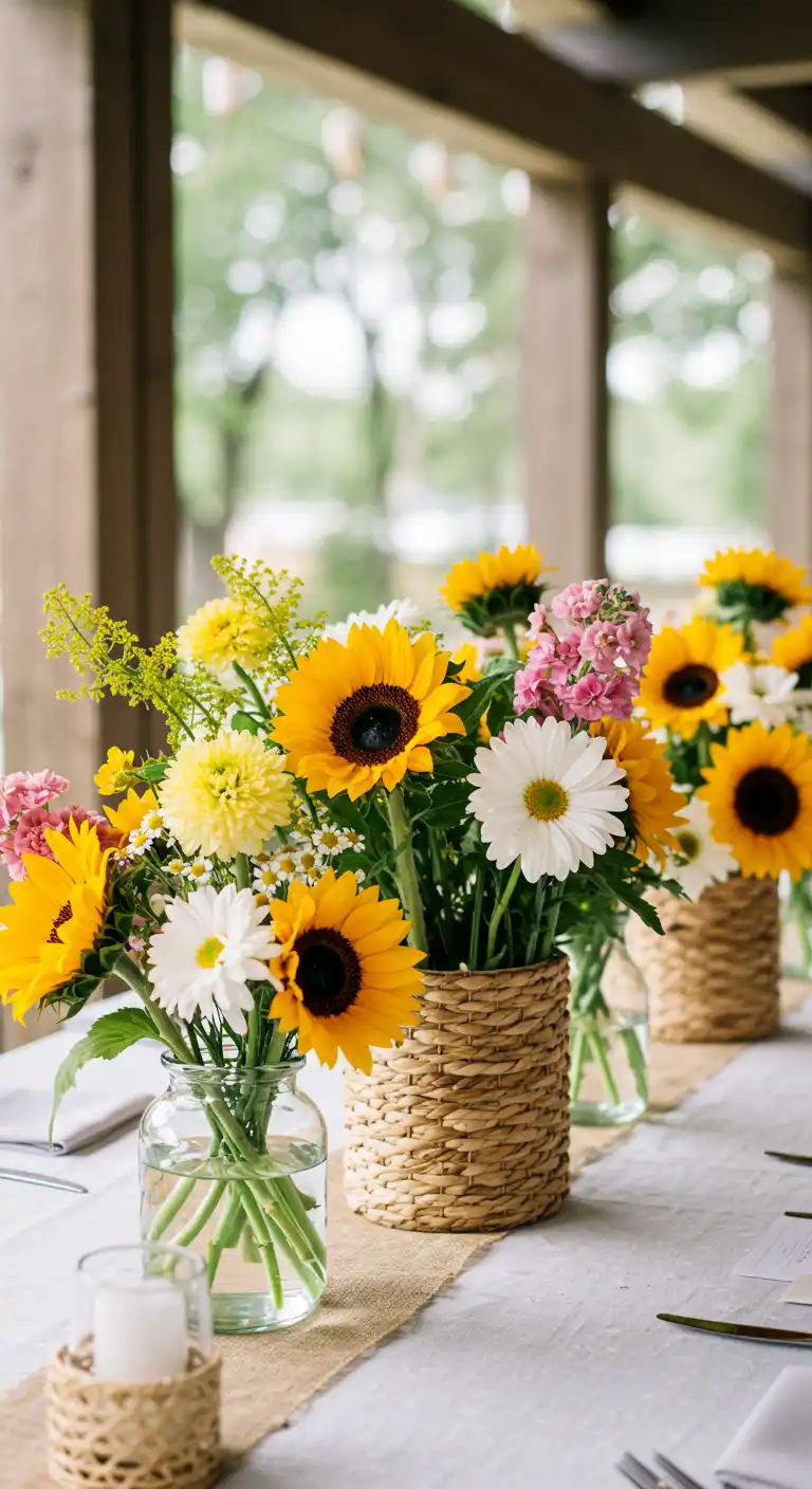 15 Dining Table Ideas to Refresh Your Dining Space 10 9) Bright Floral Arrangements
