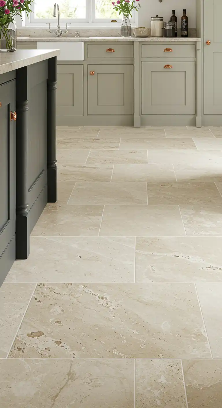 17 Cozy Cottage Kitchen Flooring Ideas for a Rustic Vibe 10 9) Natural Stone Tiles