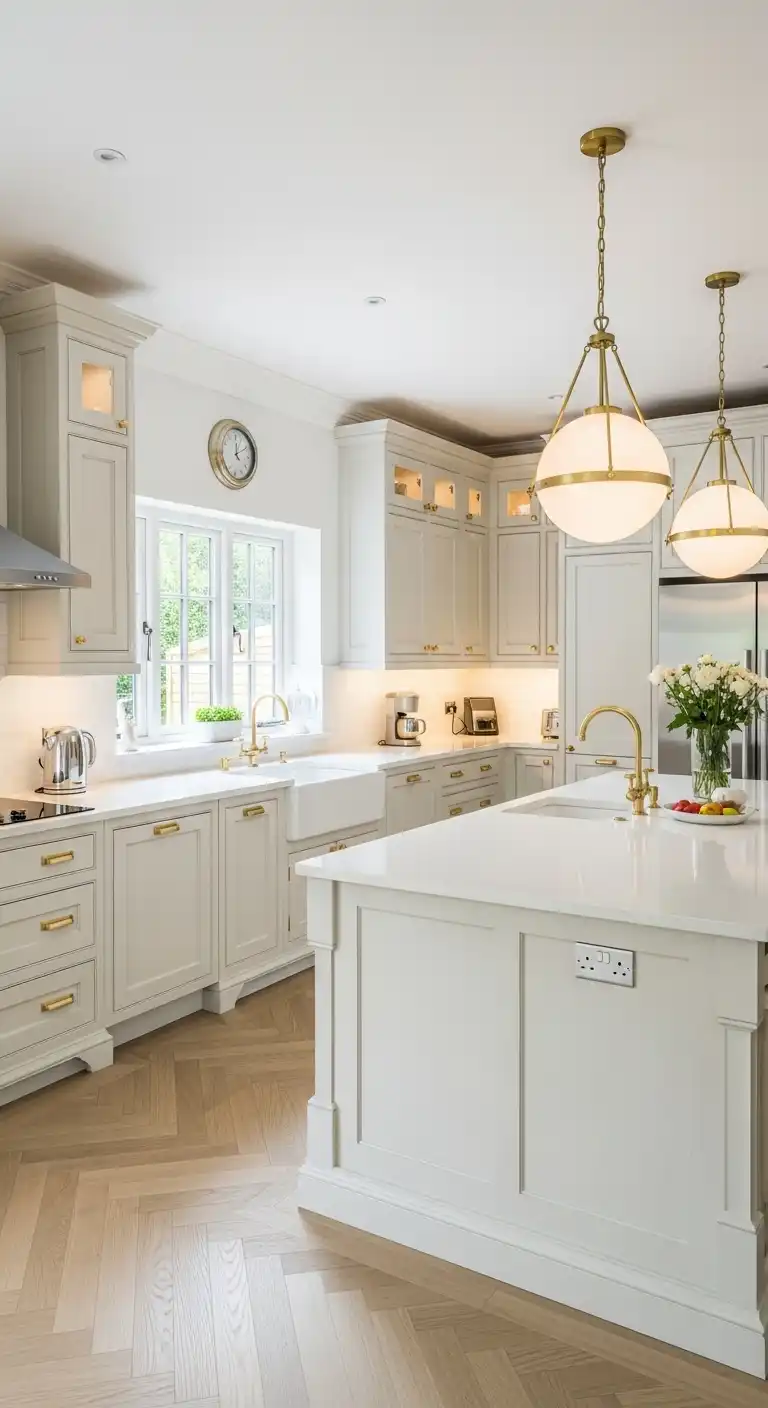 A spacious kitchen with cream cabinetry