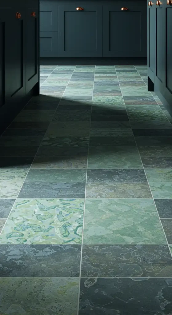21 Earthy Kitchen Flooring Ideas for a Warm and Natural Look 11 Ceramic Tile with Organic Patterns