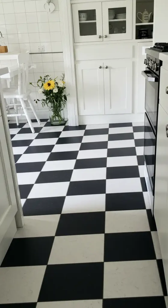 10 Timeless Kitchen Ceramic Tile Flooring Ideas for a Classic Look 10 Classic Black-and-White Checkerboard