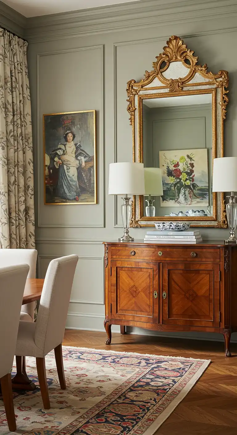 8 Expert Formal Dining Room Decorating Tips for a Luxe Look 7 Enhance the Ambiance with Wall Decor and Mirrors