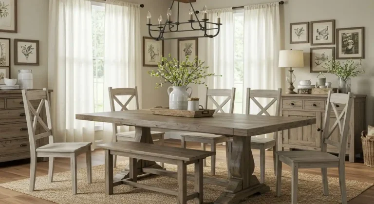 Farmhouse Style Dining Room Setup