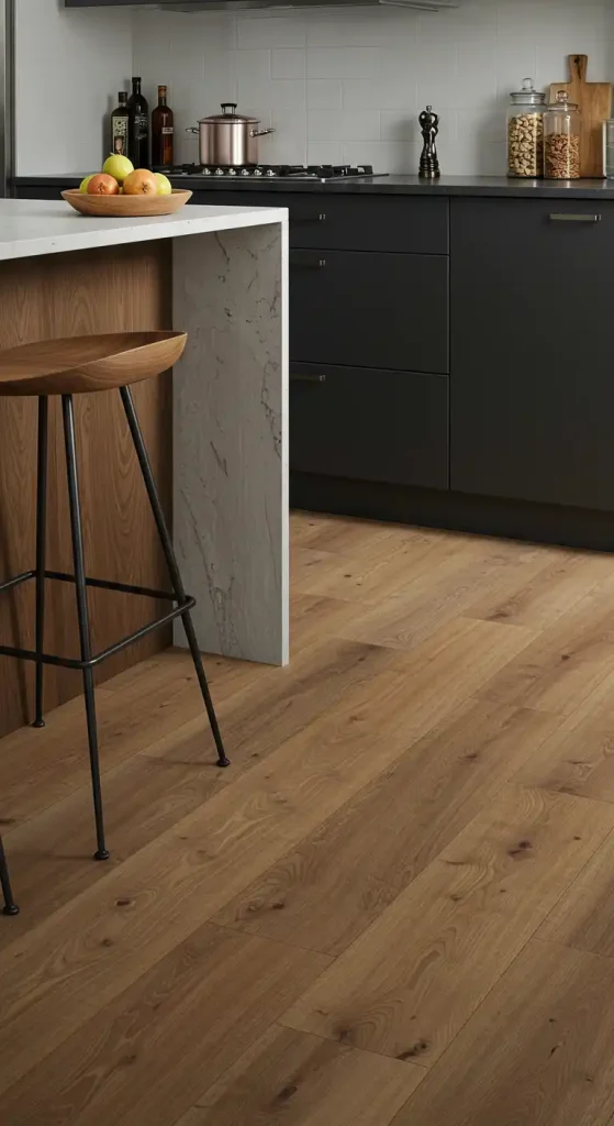 21 Earthy Kitchen Flooring Ideas for a Warm and Natural Look 13 Laminate Flooring with Wood Grain