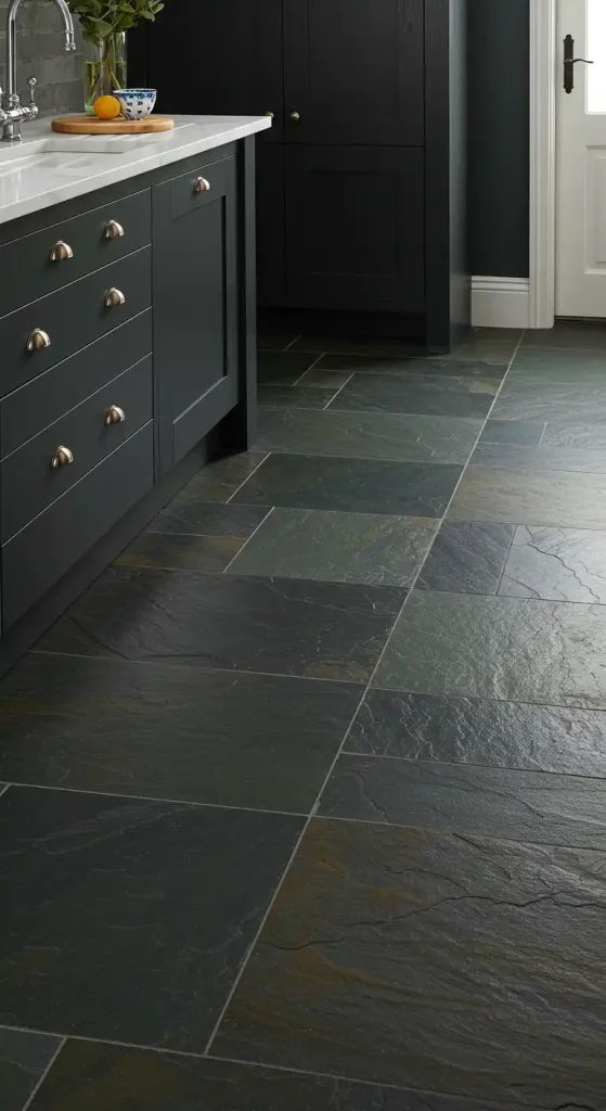 21 Earthy Kitchen Flooring Ideas for a Warm and Natural Look 4 Slate Tile Flooring