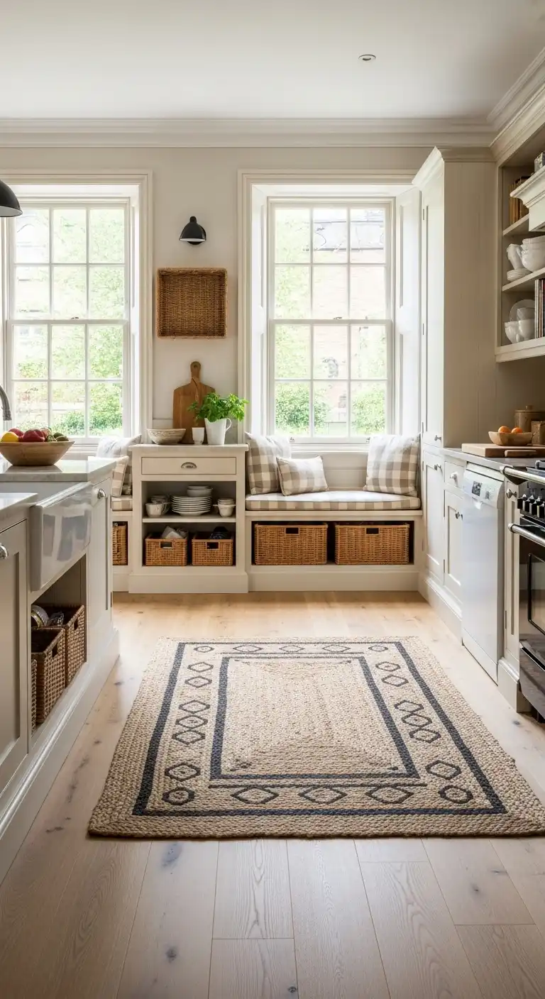 Traditional kitchen featuring light ash wood floors