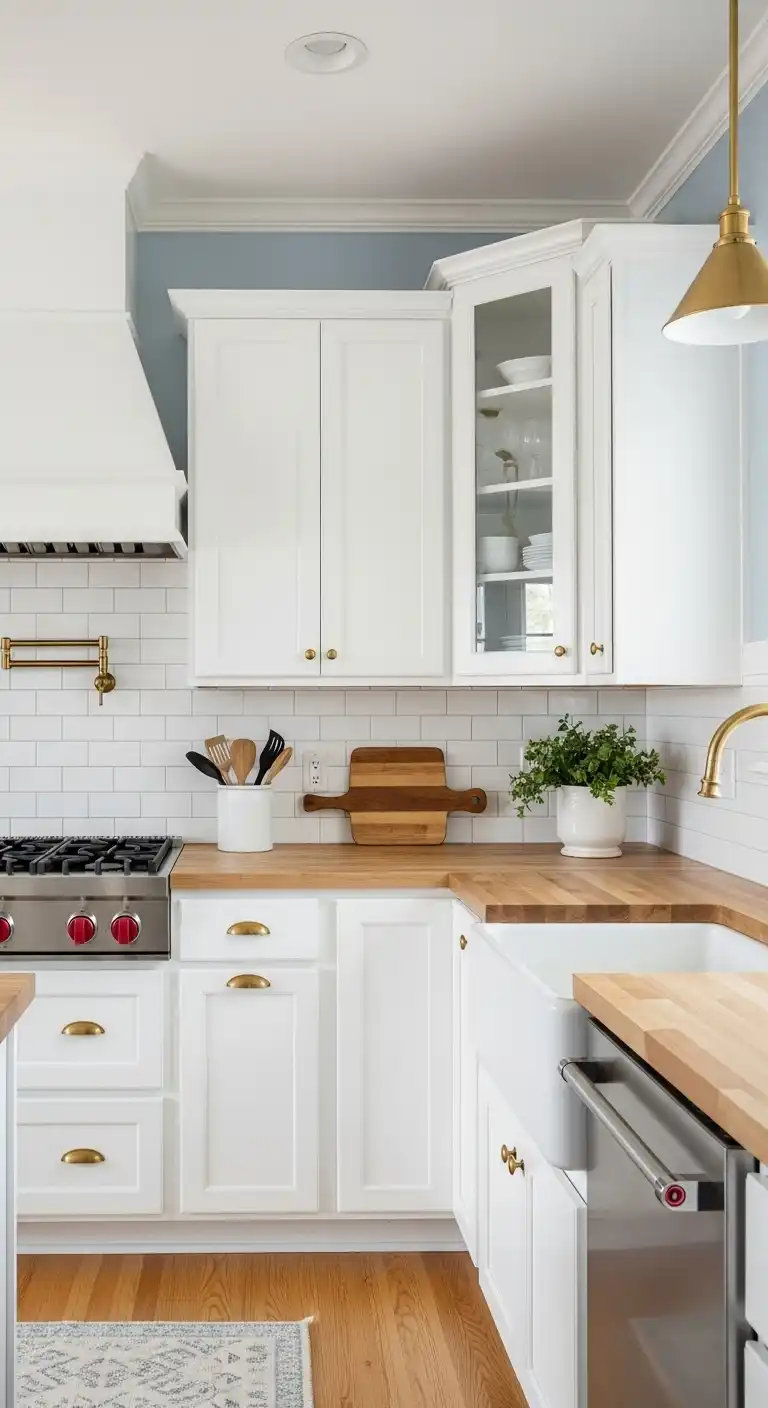 Kitchen Cabinet Color Ideas with Blue Walls: 21 Fresh Picks 2 1. Classic White Cabinets