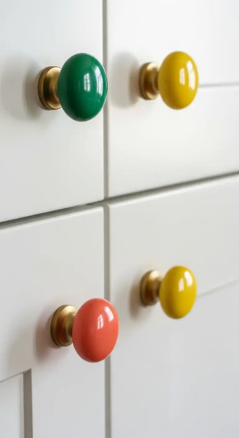 From Dull to Delightful: 19 Easy Ways to Add Color to Kitchen 2 1. Swap Out Cabinet Hardware