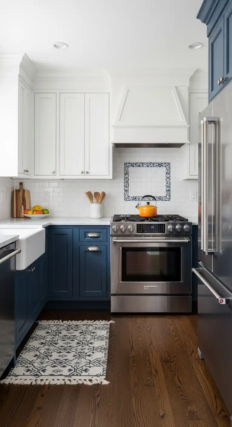 Small Kitchen Color Ideas: 15 Stylish Ways to Refresh Your Cooking Space 11 10. Deep Navy Sophistication