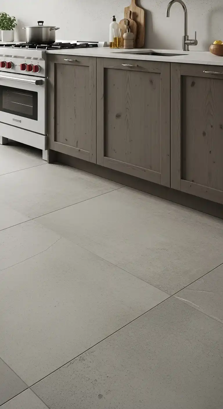 18 Industrial Kitchen Flooring Ideas for a Chic and Raw Aesthetic 11 10. Porcelain Tiles