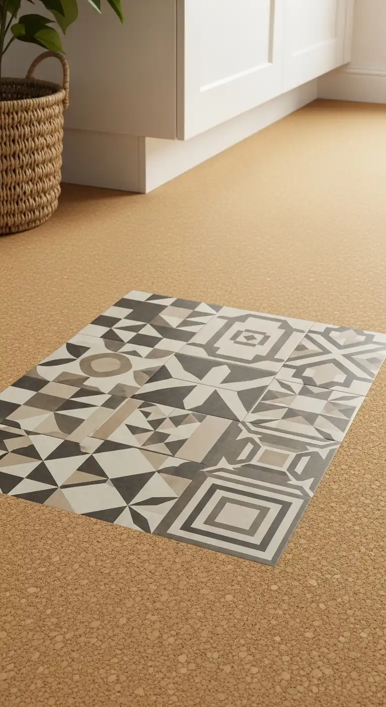 12 Cork Flooring with Patterned Inlays