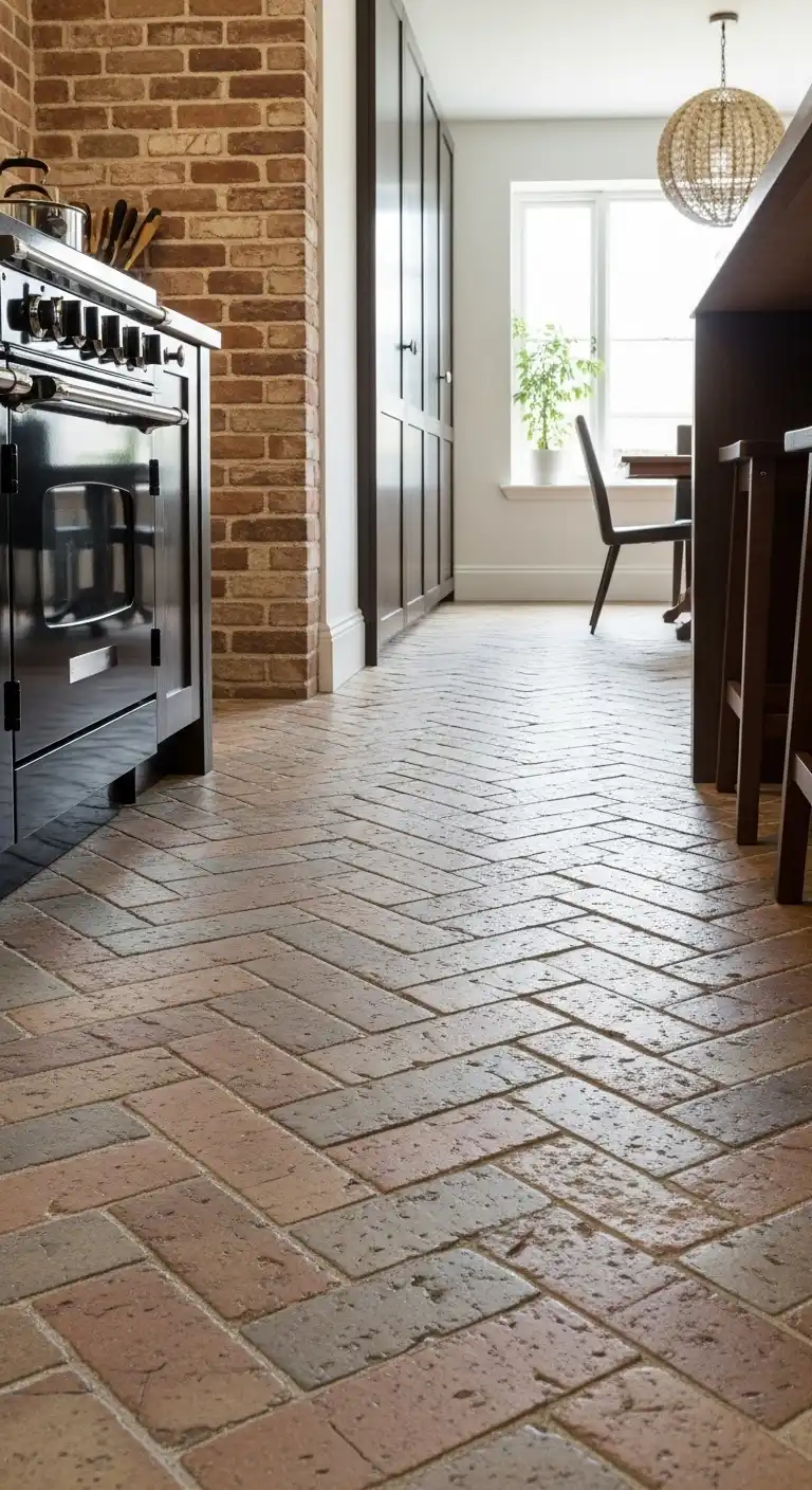 13 Brick Flooring in Herringbone