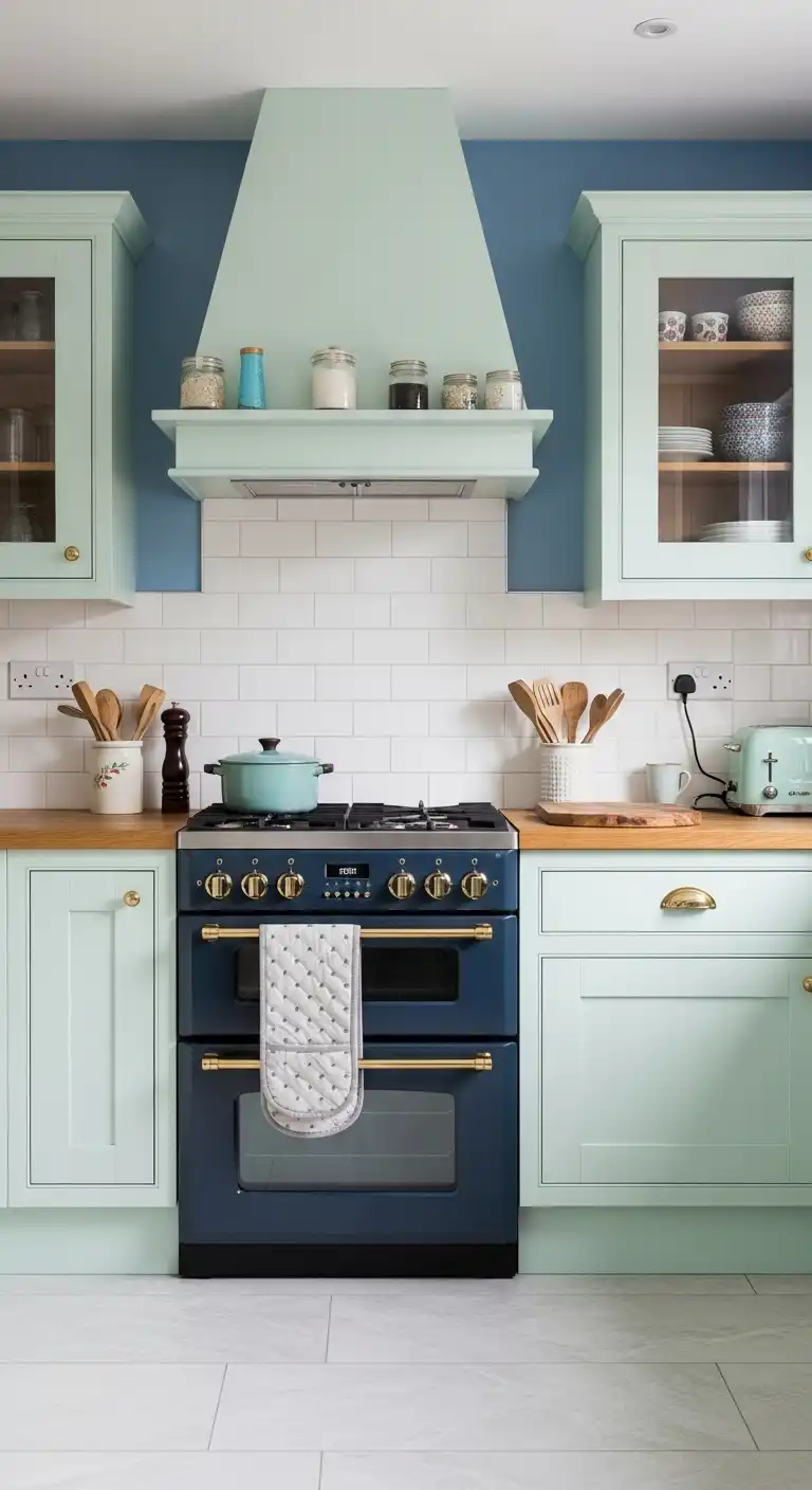 Kitchen Cabinet Color Ideas with Blue Walls: 21 Fresh Picks 14 13. Mint Green Cabinets 1