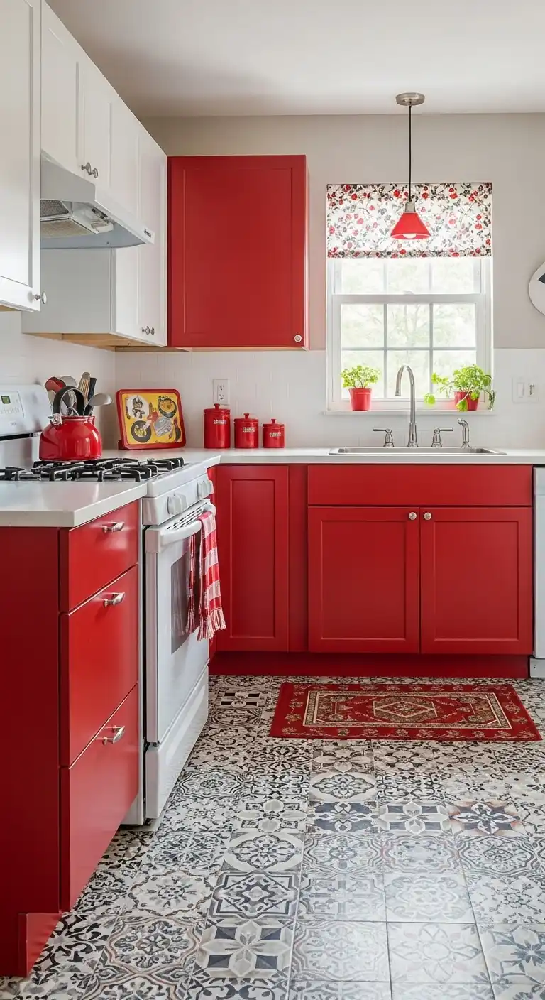 Small Kitchen Color Ideas: 15 Stylish Ways to Refresh Your Cooking Space 14 13. Vibrant Red Accents