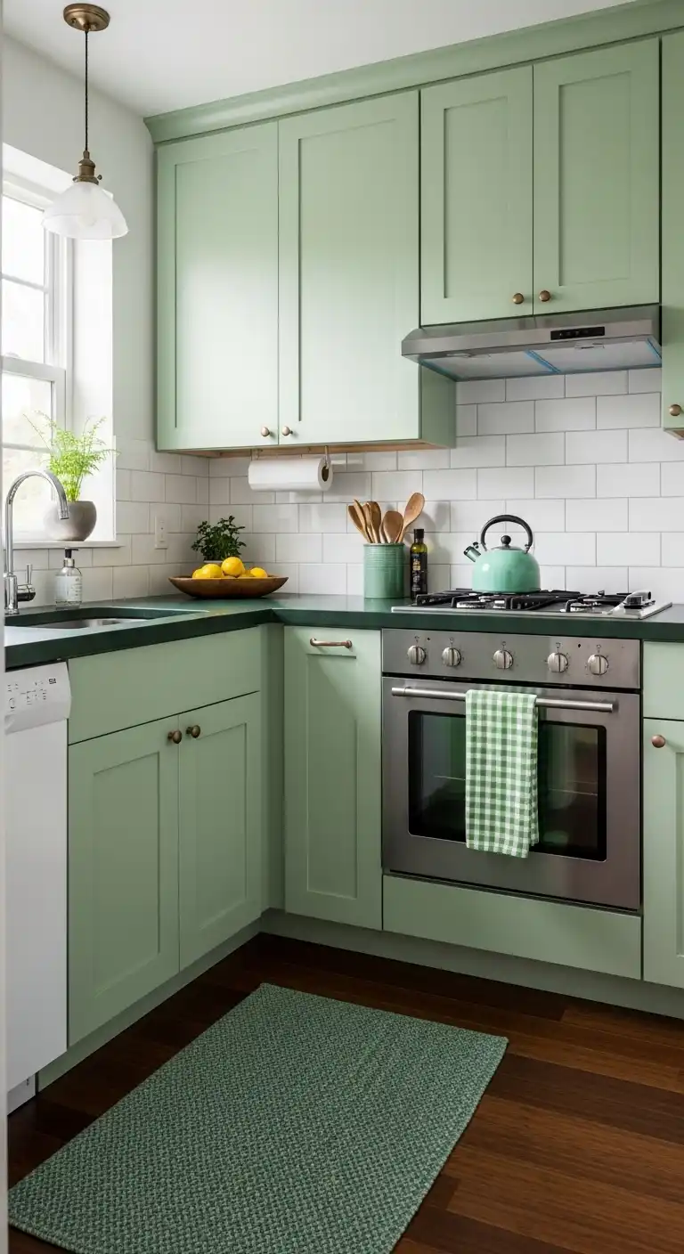 Small Kitchen Color Ideas: 15 Stylish Ways to Refresh Your Cooking Space 16 15. Eco Friendly Green Hues