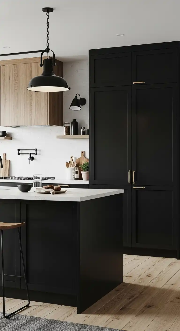 Kitchen Color Ideas: 20 Ways to Refresh the Heart of Your Home 16 15. Matte Black for Sleek Modernity