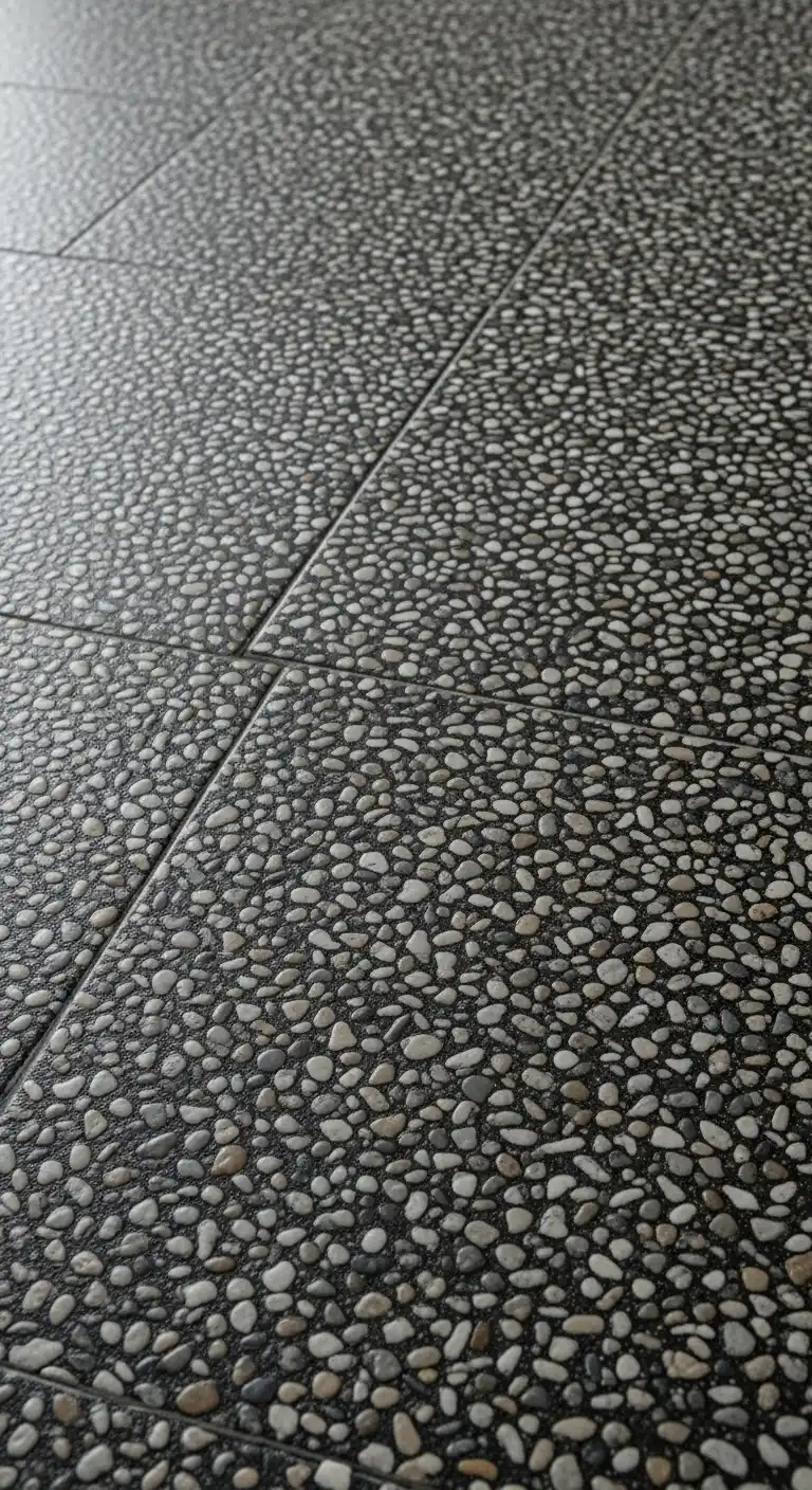18 Industrial Kitchen Flooring Ideas for a Chic and Raw Aesthetic 16 15. Pebble Flooring