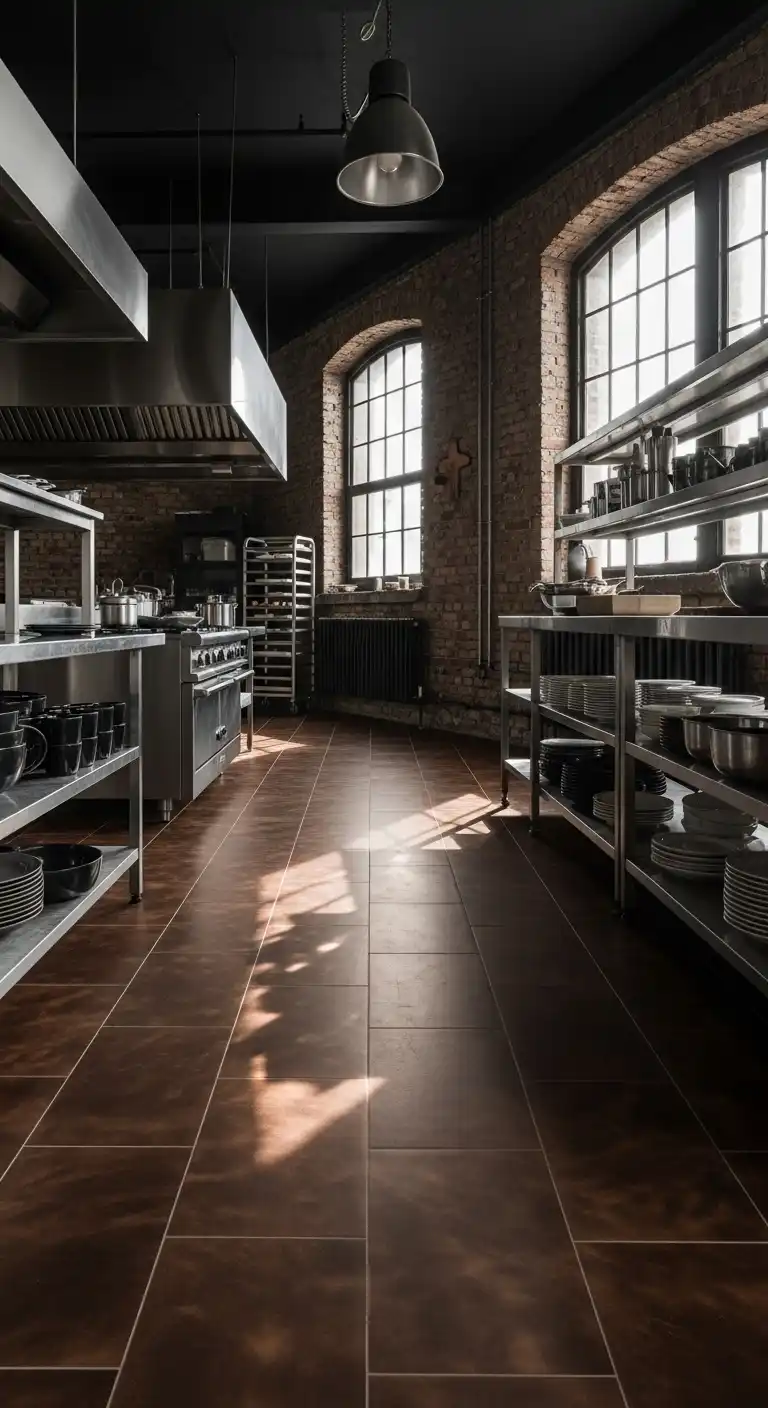 18 Industrial Kitchen Flooring Ideas for a Chic and Raw Aesthetic 17 16. Leather Flooring