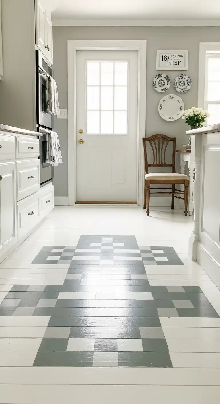 18 Elegant Kitchen Flooring Ideas for a Timeless and Luxurious Space 19 18 Painted Wood Floors