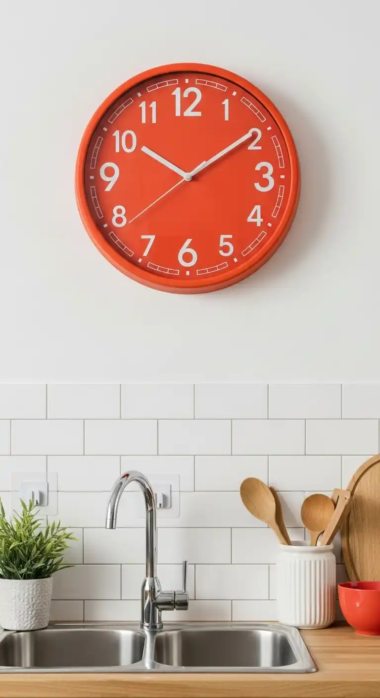 From Dull to Delightful: 19 Easy Ways to Add Color to Kitchen 19 18. Add a Colorful Clock