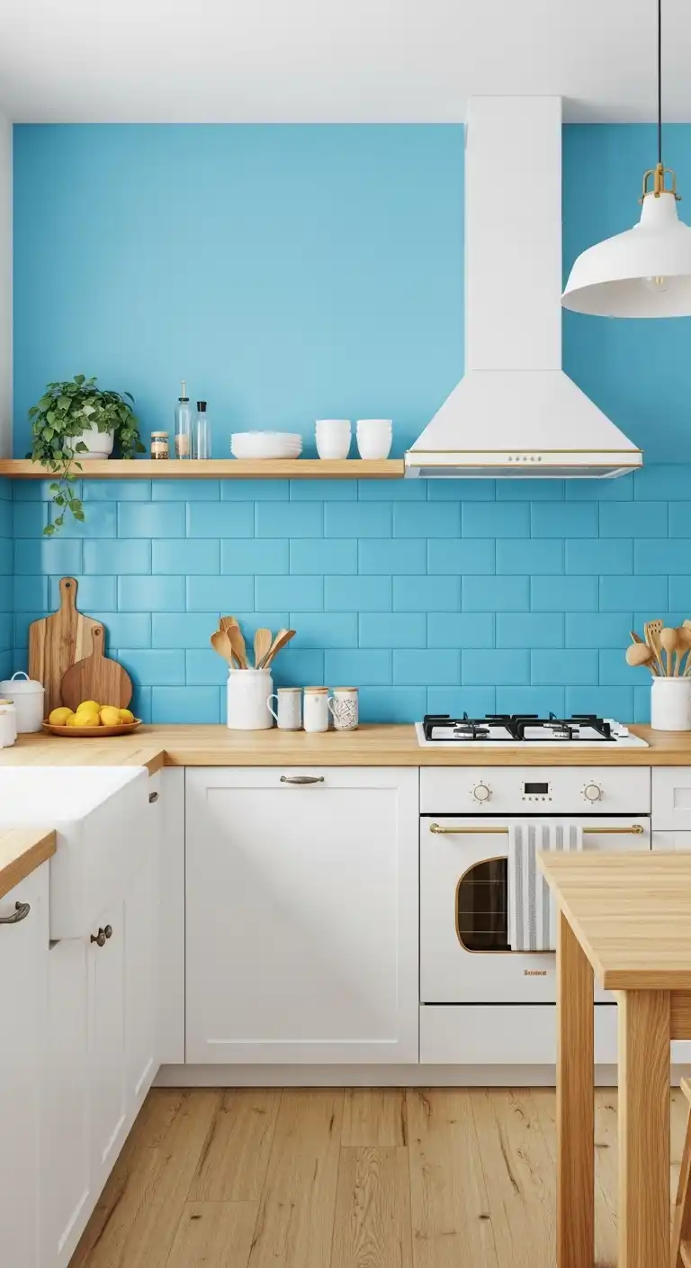 Kitchen Color Ideas: 20 Ways to Refresh the Heart of Your Home 19 18. Sky Blue for Airy Freshness