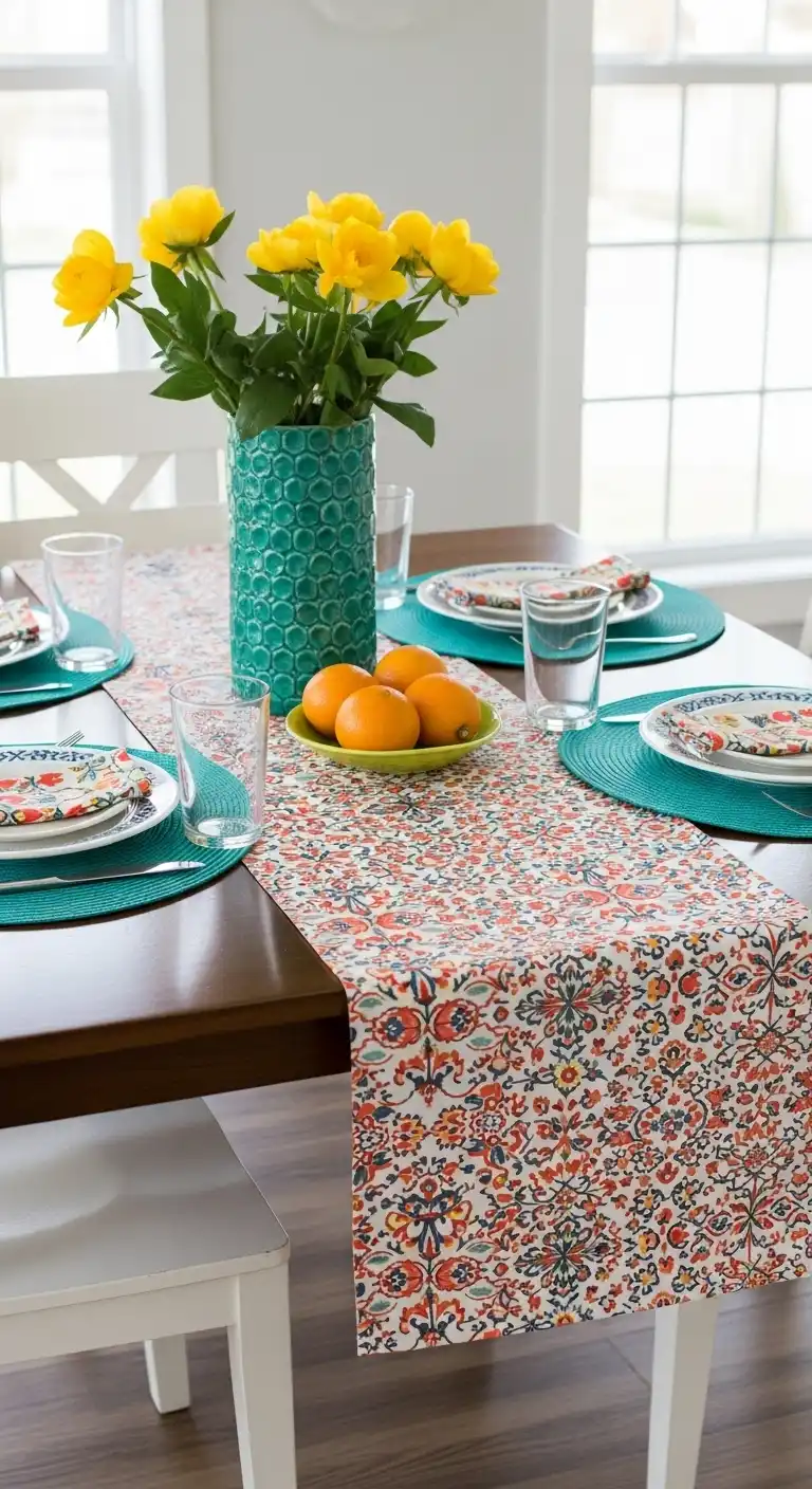 From Dull to Delightful: 19 Easy Ways to Add Color to Kitchen 20 19. Use Colorful Placemats or Table Runners