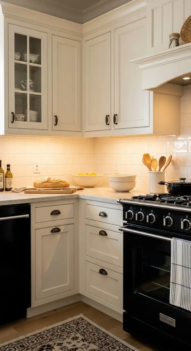 Kitchen Cabinet Color Ideas with Black Appliances: 20 Trendy Picks 21 20. Cream Cabinets
