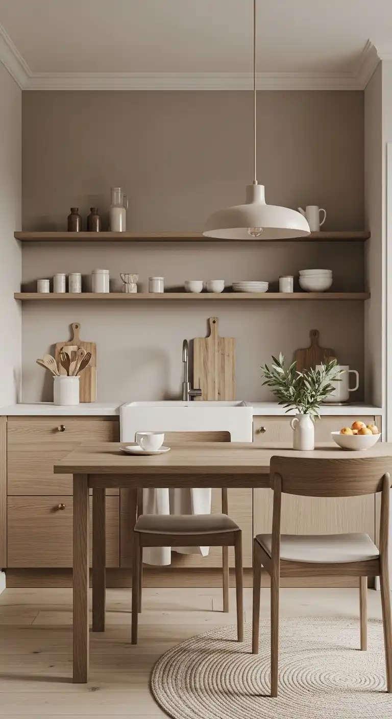 Kitchen Color Ideas: 20 Ways to Refresh the Heart of Your Home 21 20. Japandi Inspired Neutrals for Minimalist Calm