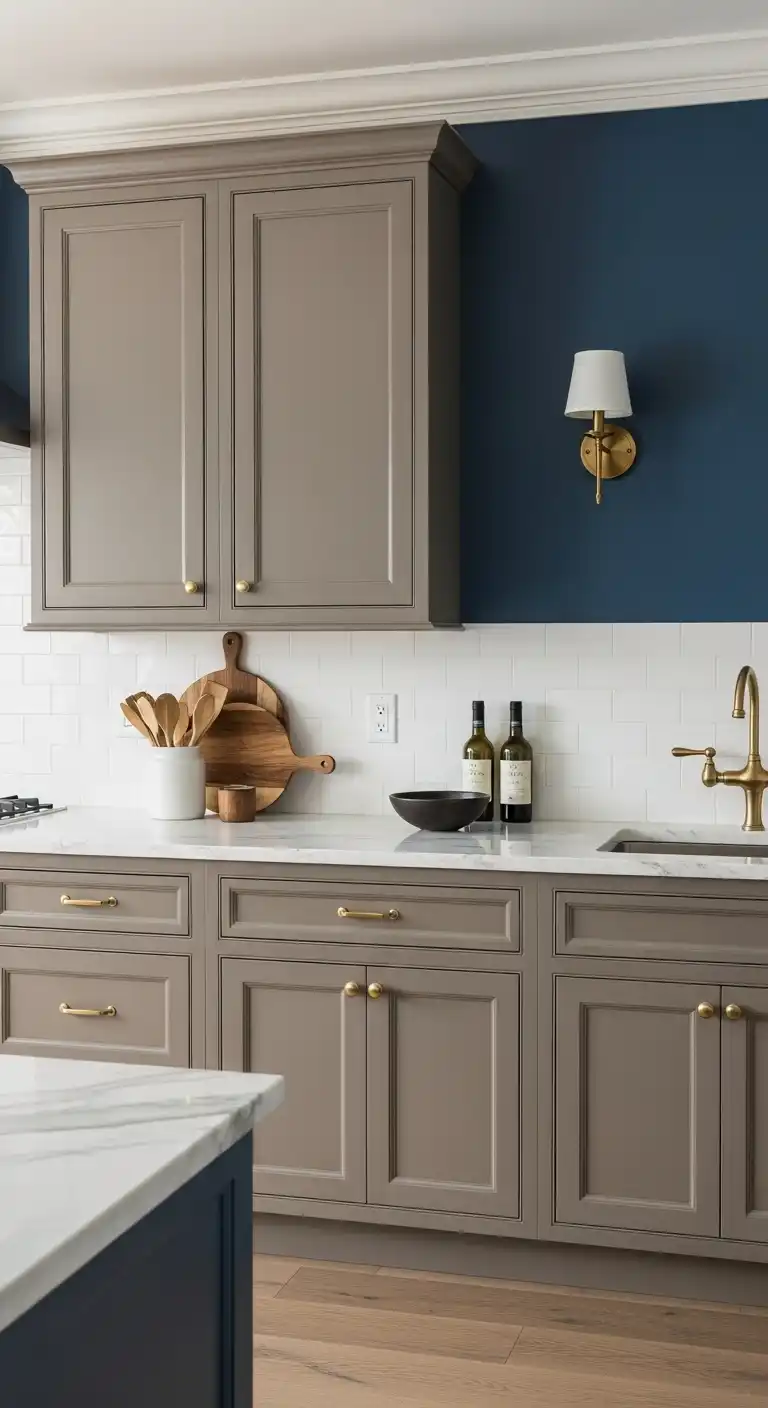 Kitchen Cabinet Color Ideas with Blue Walls: 21 Fresh Picks 21 20. Taupe Cabinets