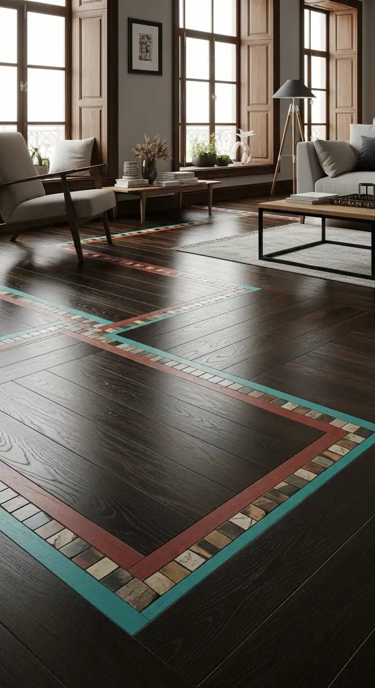 22 Parquet with Colorful Borders