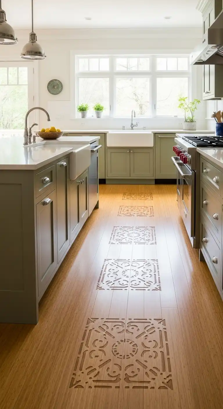23 Bamboo Flooring with Stenciled Designs