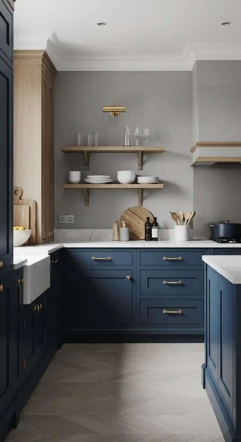 Timeless and Trendy: 25 Kitchen Cabinet Color Ideas Dark Blue 24 23. Gray Walls