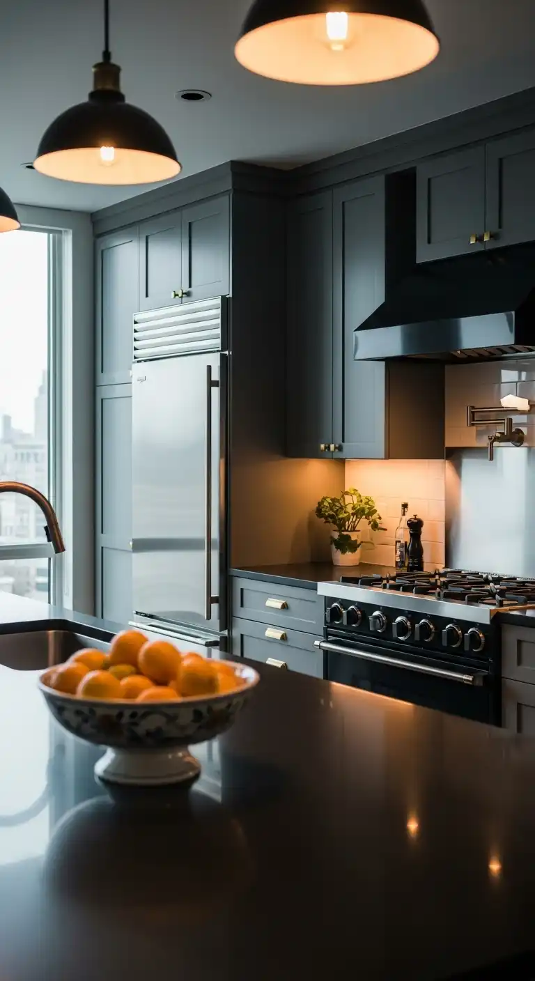 Kitchen Cabinet Color Ideas with Black Appliances: 20 Trendy Picks 4 3. Dark Gray Cabinets