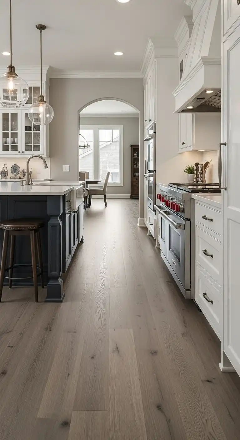 22 Stylish Grey Kitchen Flooring Ideas for a Sophisticated Look 4 3. Grey Hardwood Flooring