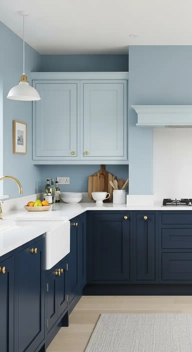 Kitchen Cabinet Color Ideas with Blue Walls: 21 Fresh Picks 7 6. Navy Blue Cabinets