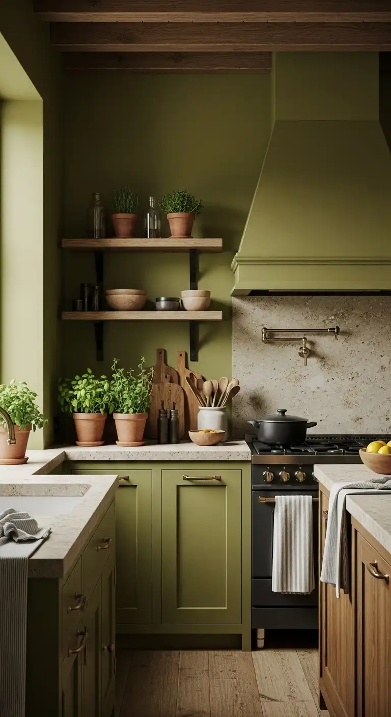 Kitchen Color Ideas: 20 Ways to Refresh the Heart of Your Home 9 8. Olive Green for Earthy Depth